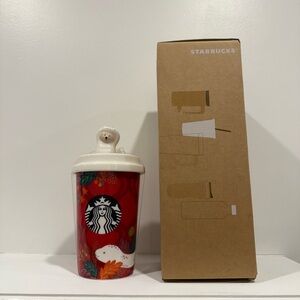 Starbucks Red Tumbler Jar with Year of the Snake lid